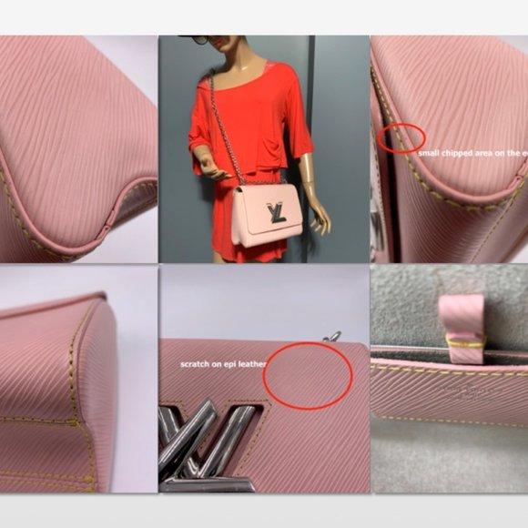 Authentic LOUIS VUITTON Epi Twist MM Pink Shoulder Bag Crossbody Bag - Picture 3 of 8